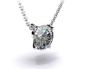 18k White Gold 4 Prong Wire Basket Solitaire Pendant Setting